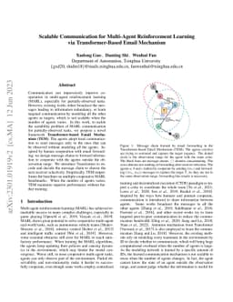 Scalable Communication for Multi-Agent Reinforcement Learning via
  Transformer-Based Email Mechanism