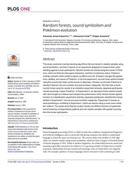 Random forests, sound symbolism and Pokemon evolution