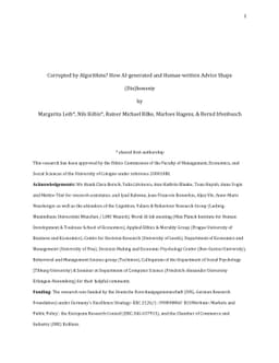 Corrupted by Algorithms? How AI-generated and Human-written Advice Shape
  (Dis)honesty