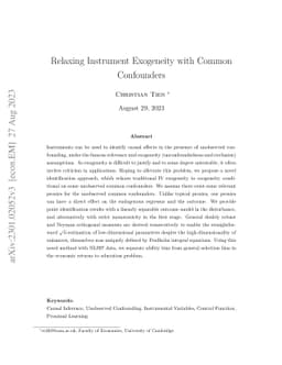 Relaxing Instrument Exogeneity with Common Confounders