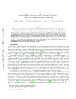 Max-Min Diversification with Fairness Constraints: Exact and
  Approximation Algorithms