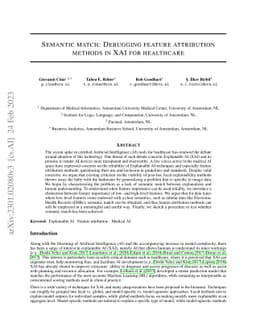 Semantic match: Debugging feature attribution methods in XAI for
  healthcare