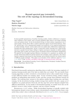 Beyond spectral gap (extended): The role of the topology in
  decentralized learning