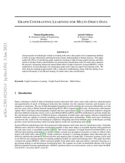 Graph Contrastive Learning for Multi-omics Data