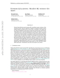 Extreme Q-Learning: MaxEnt RL without Entropy