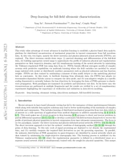 Deep learning for full-field ultrasonic characterization
