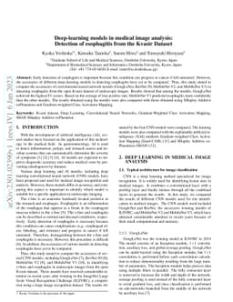 Deep-learning models in medical image analysis: Detection of esophagitis
  from the Kvasir Dataset