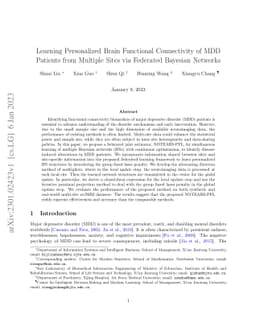 Learning Personalized Brain Functional Connectivity of MDD Patients from
  Multiple Sites via Federated Bayesian Networks