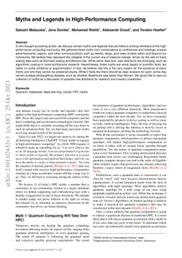 Myths and Legends in High-Performance Computing
