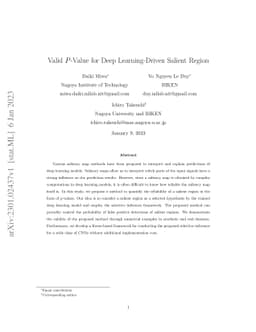 Valid P-Value for Deep Learning-Driven Salient Region