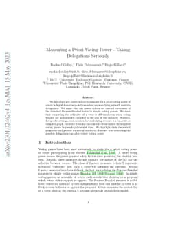 Measuring a Priori Voting Power -- Taking Delegations Seriously