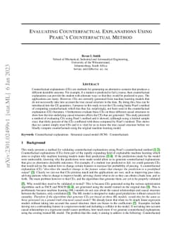 Evaluating counterfactual explanations using Pearl's counterfactual
  method