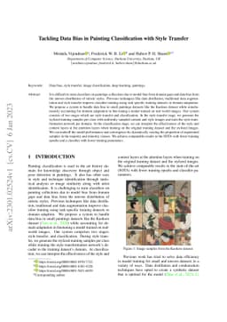 Tackling Data Bias in Painting Classification with Style Transfer