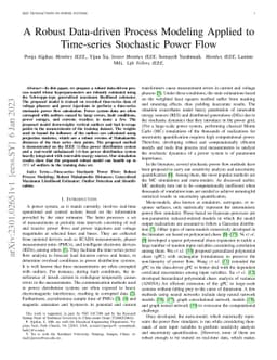 A Robust Data-driven Process Modeling Applied to Time-series Stochastic
  Power Flow