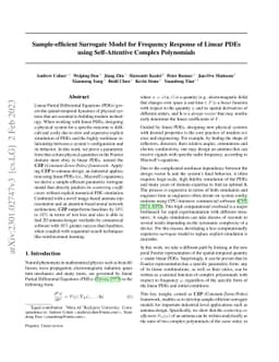 Sample-efficient Surrogate Model for Frequency Response of Linear PDEs
  using Self-Attentive Complex Polynomials