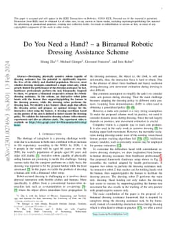 Do You Need a Hand? -- a Bimanual Robotic Dressing Assistance Scheme