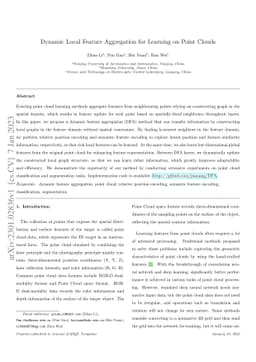 Dynamic Local Feature Aggregation for Learning on Point Clouds