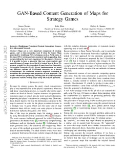 GAN-Based Content Generation of Maps for Strategy Games