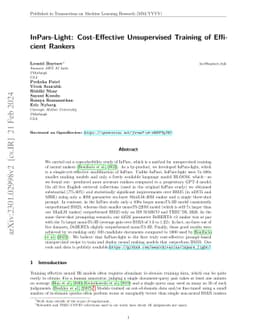 InPars-Light: Cost-Effective Unsupervised Training of Efficient Rankers