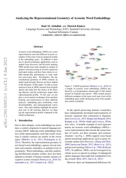 Analyzing the Representational Geometry of Acoustic Word Embeddings