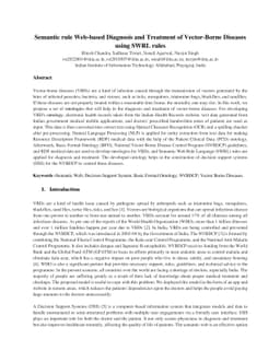 Semantic rule Web-based Diagnosis and Treatment of Vector-Borne Diseases
  using SWRL rules