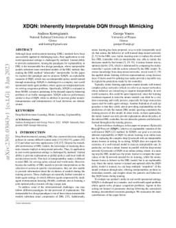 XDQN: Inherently Interpretable DQN through Mimicking