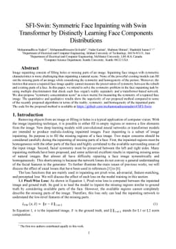 SFI-Swin: Symmetric Face Inpainting with Swin Transformer by Distinctly
  Learning Face Components Distributions