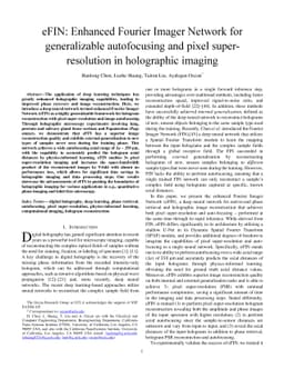 eFIN: Enhanced Fourier Imager Network for generalizable autofocusing and
  pixel super-resolution in holographic imaging