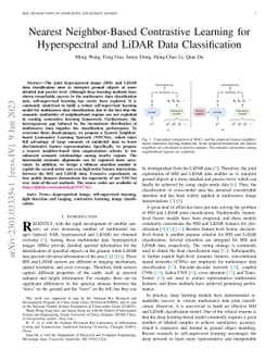 Nearest Neighbor-Based Contrastive Learning for Hyperspectral and LiDAR
  Data Classification