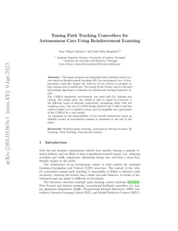 Tuning Path Tracking Controllers for Autonomous Cars Using Reinforcement
  Learning