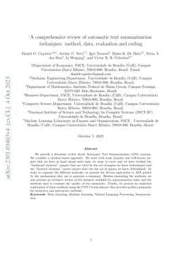A comprehensive review of automatic text summarization techniques:
  method, data, evaluation and coding