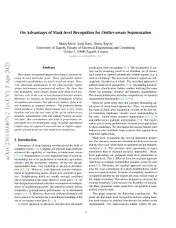 On Advantages of Mask-level Recognition for Outlier-aware Segmentation