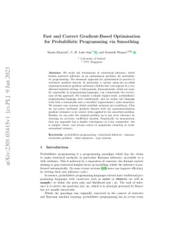 Fast and Correct Gradient-Based Optimisation for Probabilistic
  Programming via Smoothing
