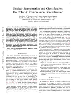 Nuclear Segmentation and Classification: On Color & Compression
  Generalization