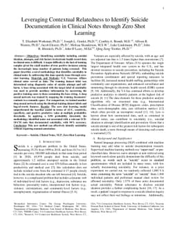 Leveraging Contextual Relatedness to Identify Suicide Documentation in
  Clinical Notes through Zero Shot Learning