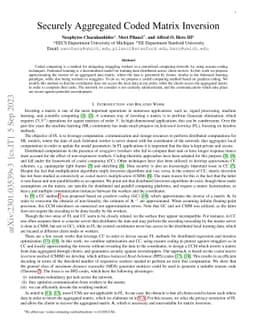 Securely Aggregated Coded Matrix Inversion