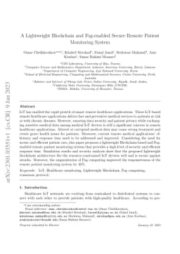 A Lightweight Blockchain and Fog-enabled Secure Remote Patient
  Monitoring System