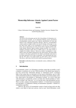 Membership Inference Attacks Against Latent Factor Model