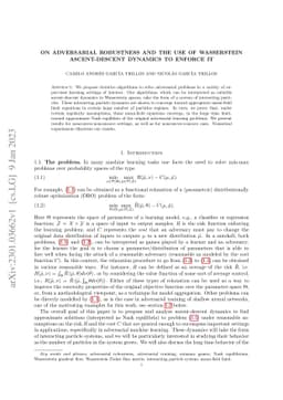 On adversarial robustness and the use of Wasserstein ascent-descent
  dynamics to enforce it