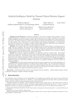 Artificial Intelligence Model for Tumoral Clinical Decision Support
  Systems