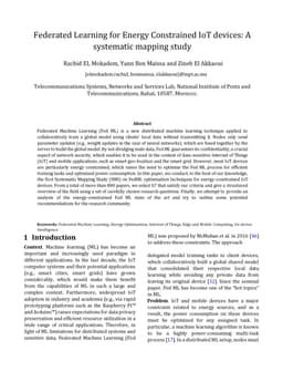 Federated Learning for Energy Constrained IoT devices: A systematic
  mapping study