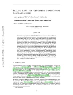 Scaling Laws for Generative Mixed-Modal Language Models