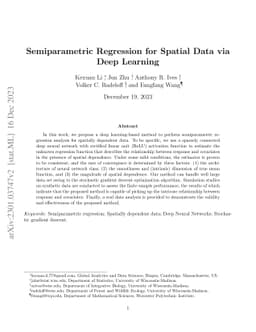 Semiparametric Regression for Spatial Data via Deep Learning
