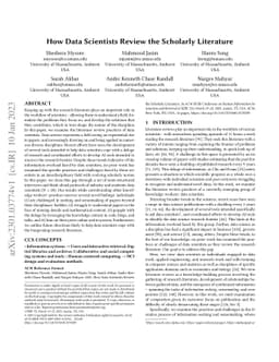 How Data Scientists Review the Scholarly Literature