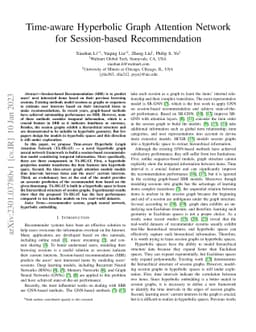 Time-aware Hyperbolic Graph Attention Network for Session-based
  Recommendation