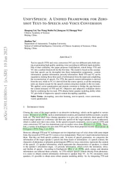 UnifySpeech: A Unified Framework for Zero-shot Text-to-Speech and Voice
  Conversion
