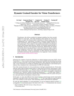 Dynamic Grained Encoder for Vision Transformers