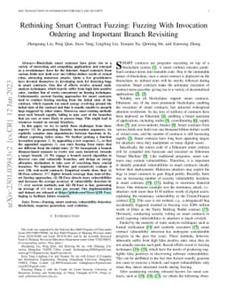 Rethinking Smart Contract Fuzzing: Fuzzing With Invocation Ordering and
  Important Branch Revisiting