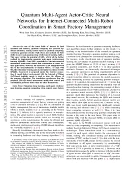 Quantum Multi-Agent Actor-Critic Neural Networks for Internet-Connected
  Multi-Robot Coordination in Smart Factory Management