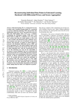 Reconstructing Individual Data Points in Federated Learning Hardened
  with Differential Privacy and Secure Aggregation
